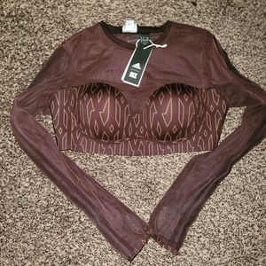 Ivy Park Icy Drip Brown Crop Top